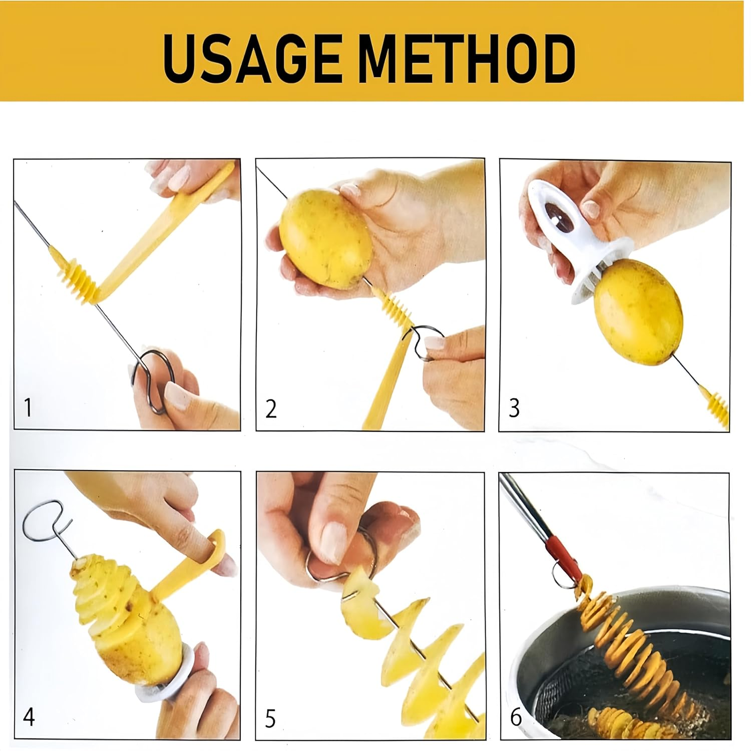 Febohao Potato Spiral Cutter Mandoline Slicer Vegetable Chip Cutter Kitchen Tool for Cucumbers Radishes and Spiral Vegetables image number 2