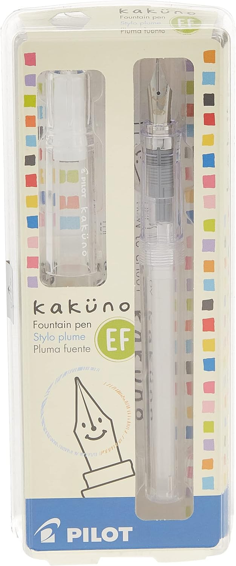 PILOT Kakuno Fountain Pen, Clear Barrel, Extra Fine Nib (10816)