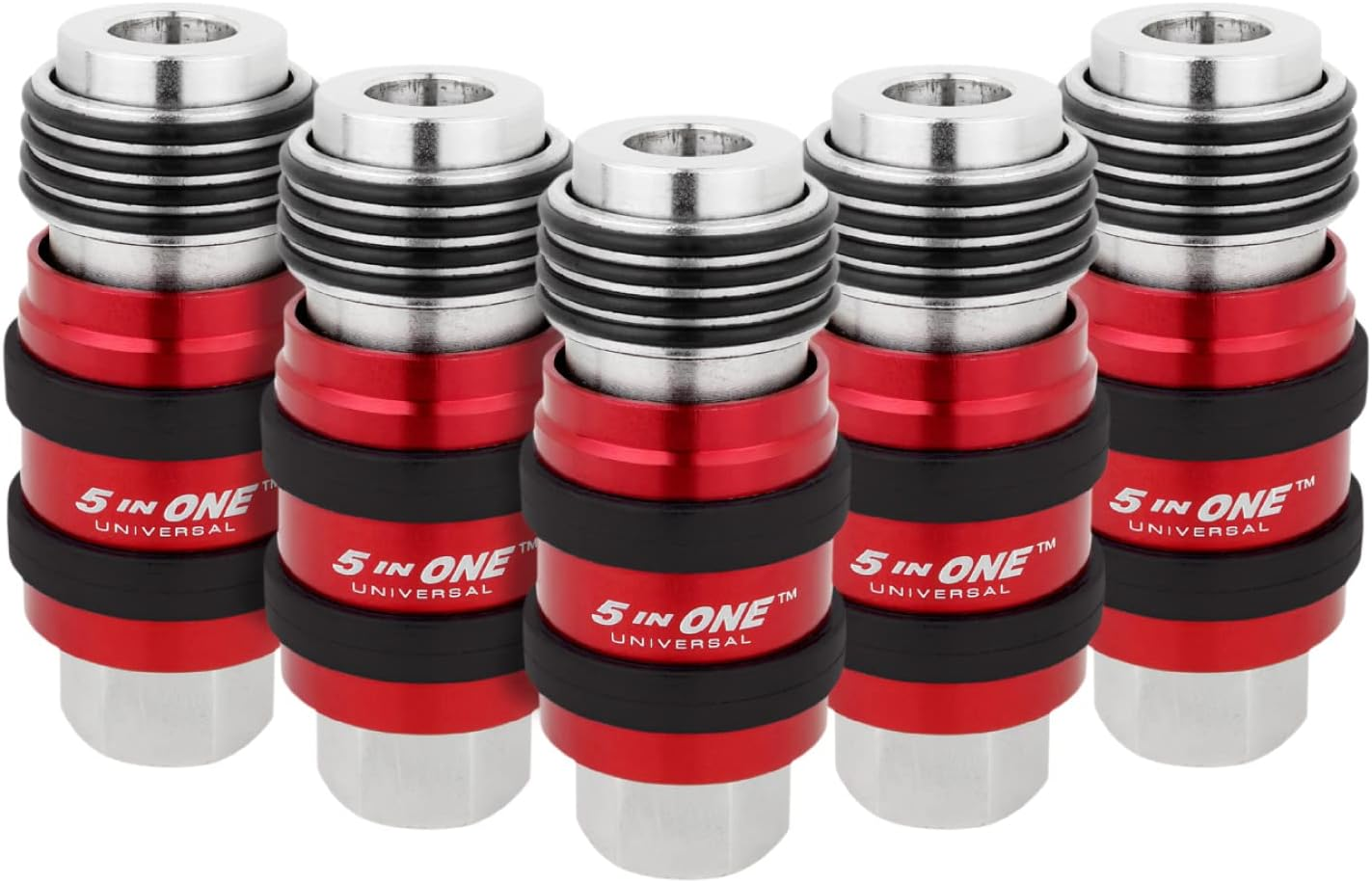 Milton 1750 Safety Exhaust Coupler, 1/4" Body, 1/4" FNPT (Pack of 5) Red image number 2