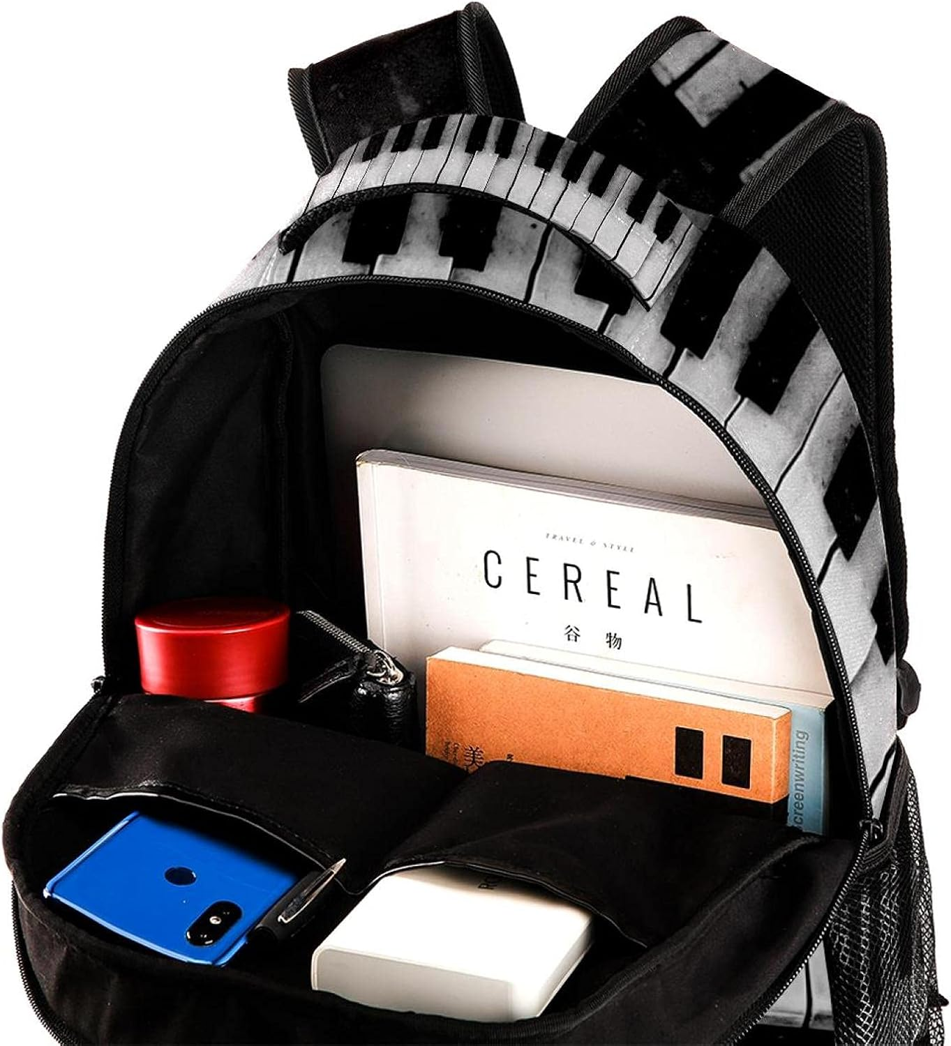 Piano Backpack Students Shoulder Bags Travel Bag College School Tote Backpacks image number 5