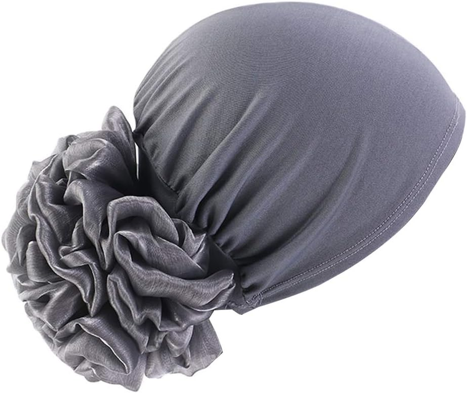 Women Flower Elastic Turban Beanie Head Wrap Chemo Cap Hat image number 5