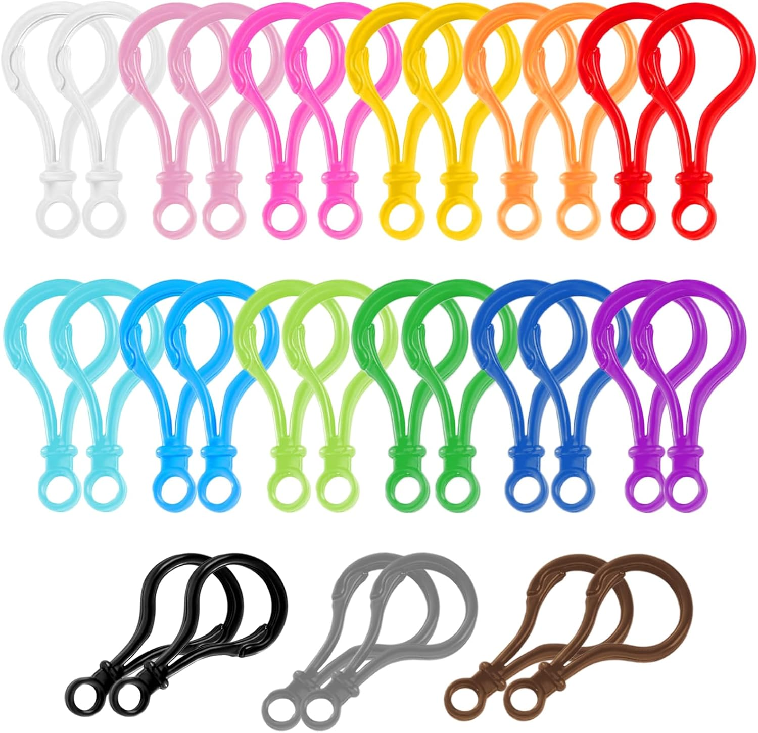 Lobster Clasp, 100 Pcs Multicolor Plastic Lobster Clasp Keychain Clips Lobster Claw for Keychain, DIY Handmade, Art Craft, Project image number 2