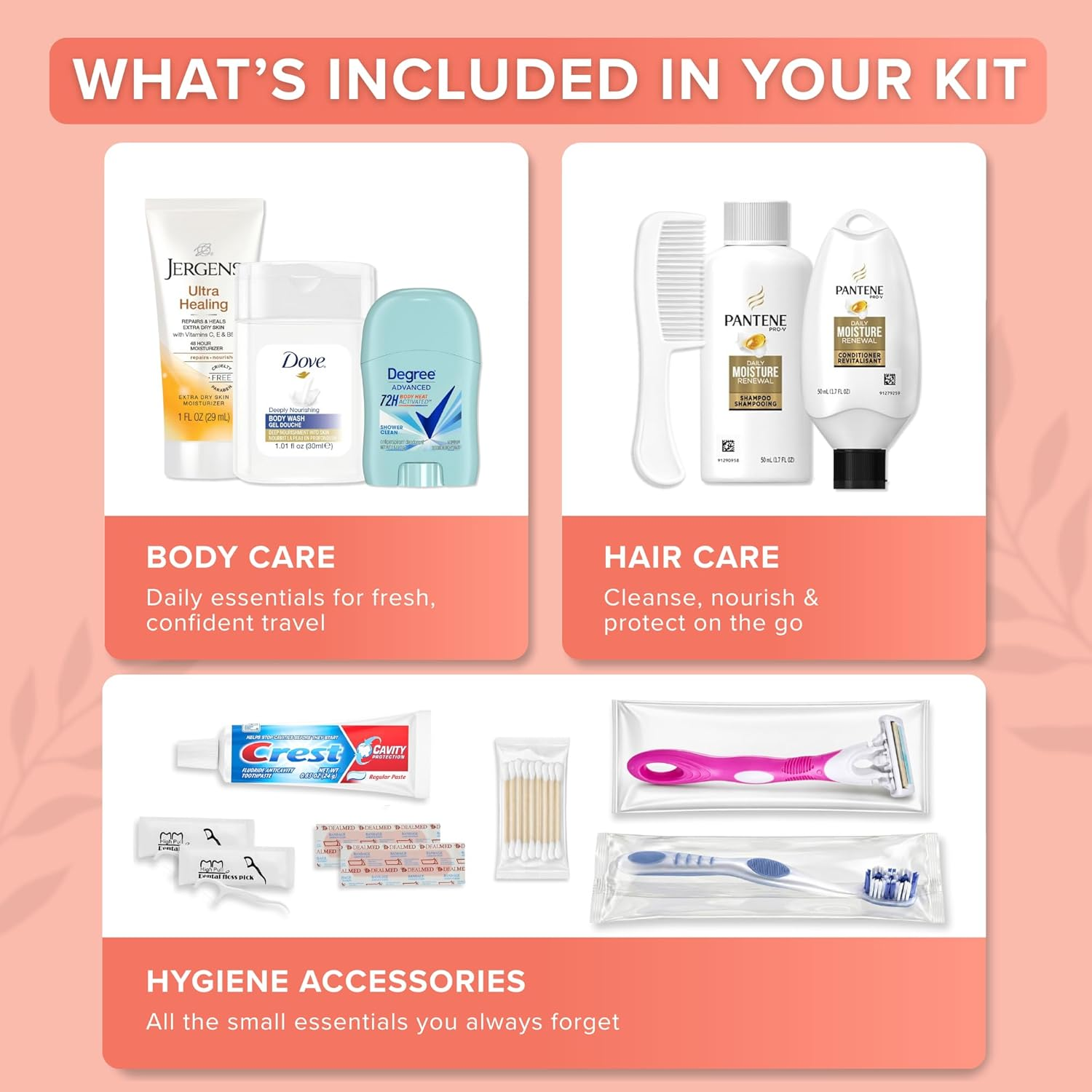 Trektote Travel Toiletry Kit for Women &ndash; 15 Piece Set of Premium Travel Size Toiletries, TSA Compliant Travel Essentials, Includes Shampoo and Conditioner, Body Wash, Toiletry Bag & More image number 1