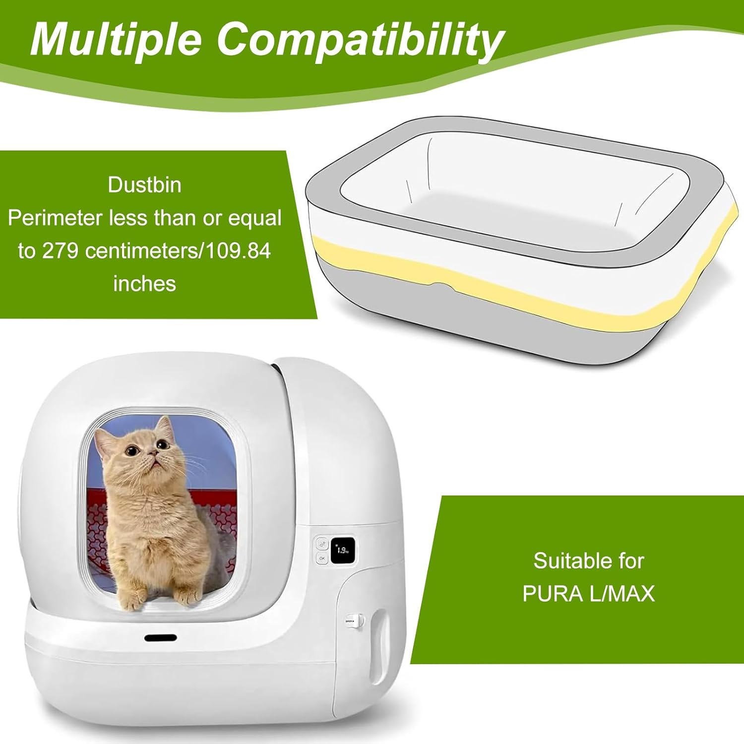 Cat Litter Box Bag, Cat Litter Box Bag with Drawstrings, Self-Cleaning Cat Litter Box Bin Liner, Cat Litter Box Bag with Holes for Easy, L, 6 + 1 Piece, Bag for Cat Litter image number 4