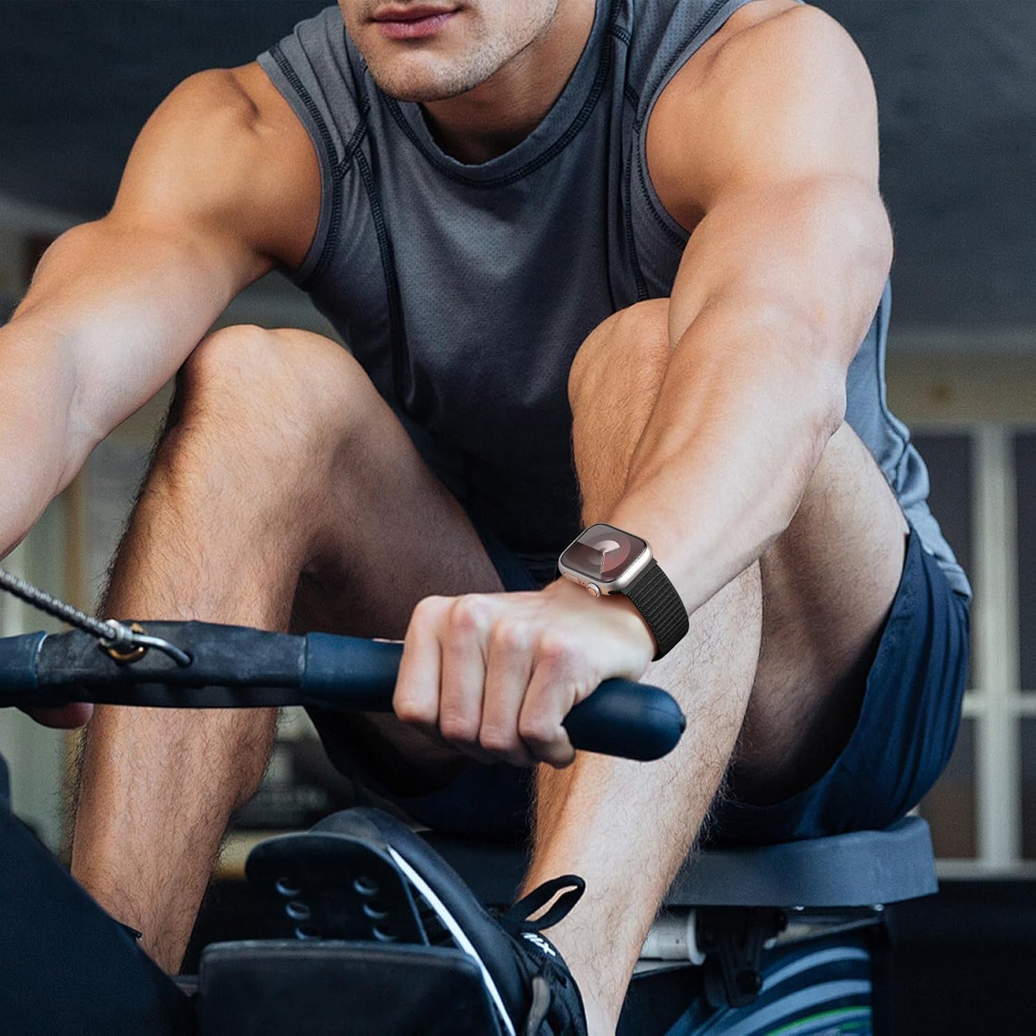 Gewhineul Sport Loop Band Compatible for Apple Watch Ultra 49Mm 46Mm 45Mm 44Mm 42Mm 41Mm 40Mm 38Mm, Soft Nylon Replacement Strap Compatible with Iwatch Ultra 2/Series 10/9/8/7/6/5/4/3/2/1/SE image number 3