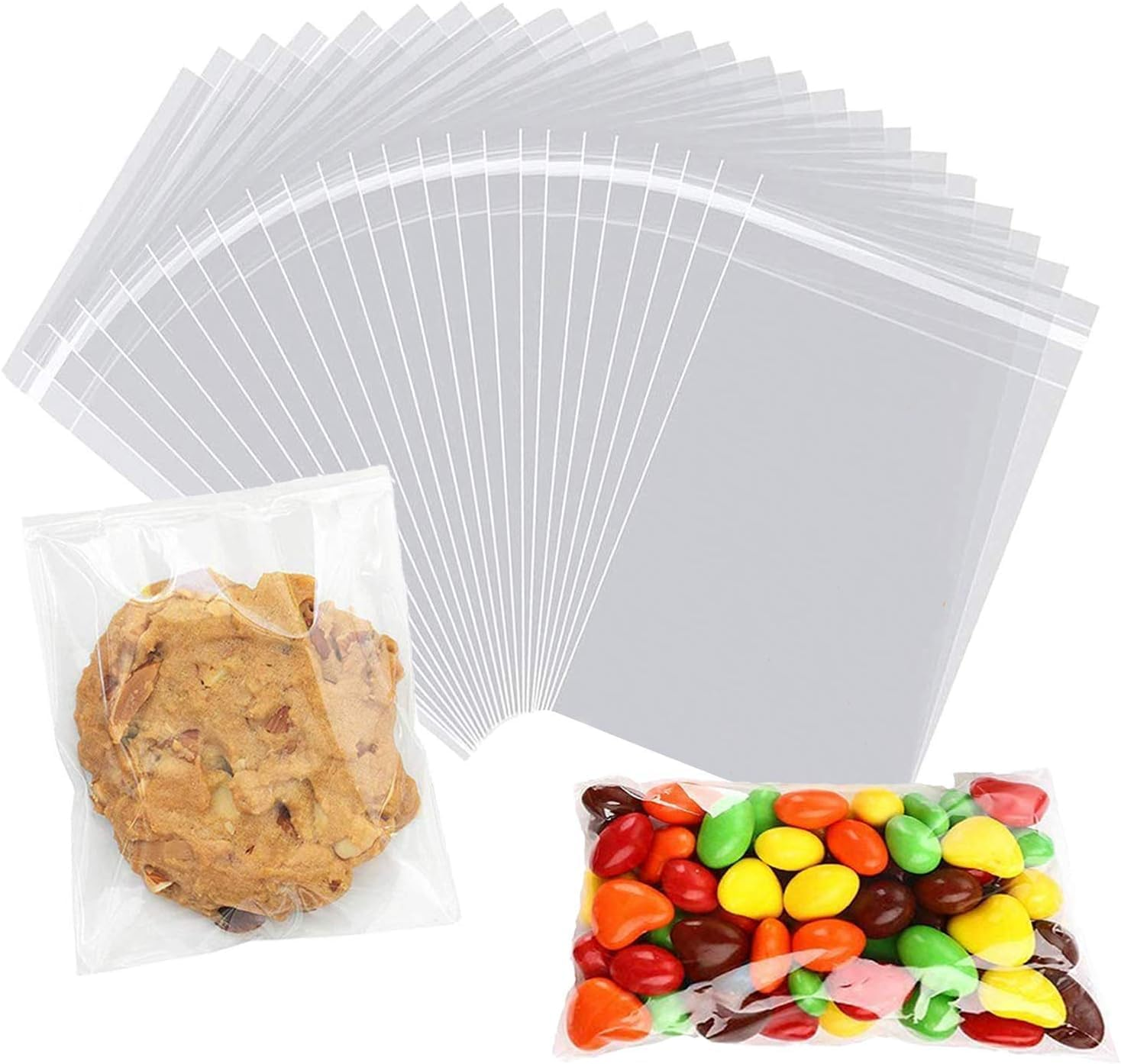 Limcryspp 200 Pcs Clear Self Sealing Cellophane Bags 5X7 Inches Resealable Plastic Poly Bags Cookie Bags for Packaging Treats Gifts Candy Bread Etc (20 X30) image number 2