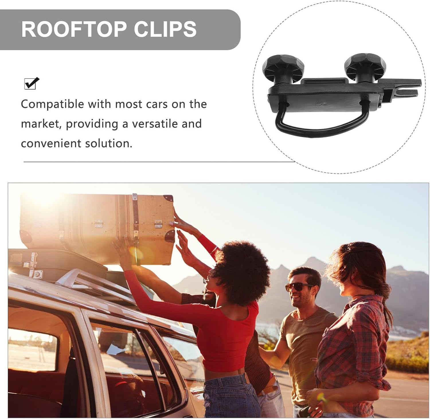 MAGICLULU Universal U-Bolt Roof Rack Mounting Accessories Kit Car Roof Rack Brackets U Clips Installation Hardware Set