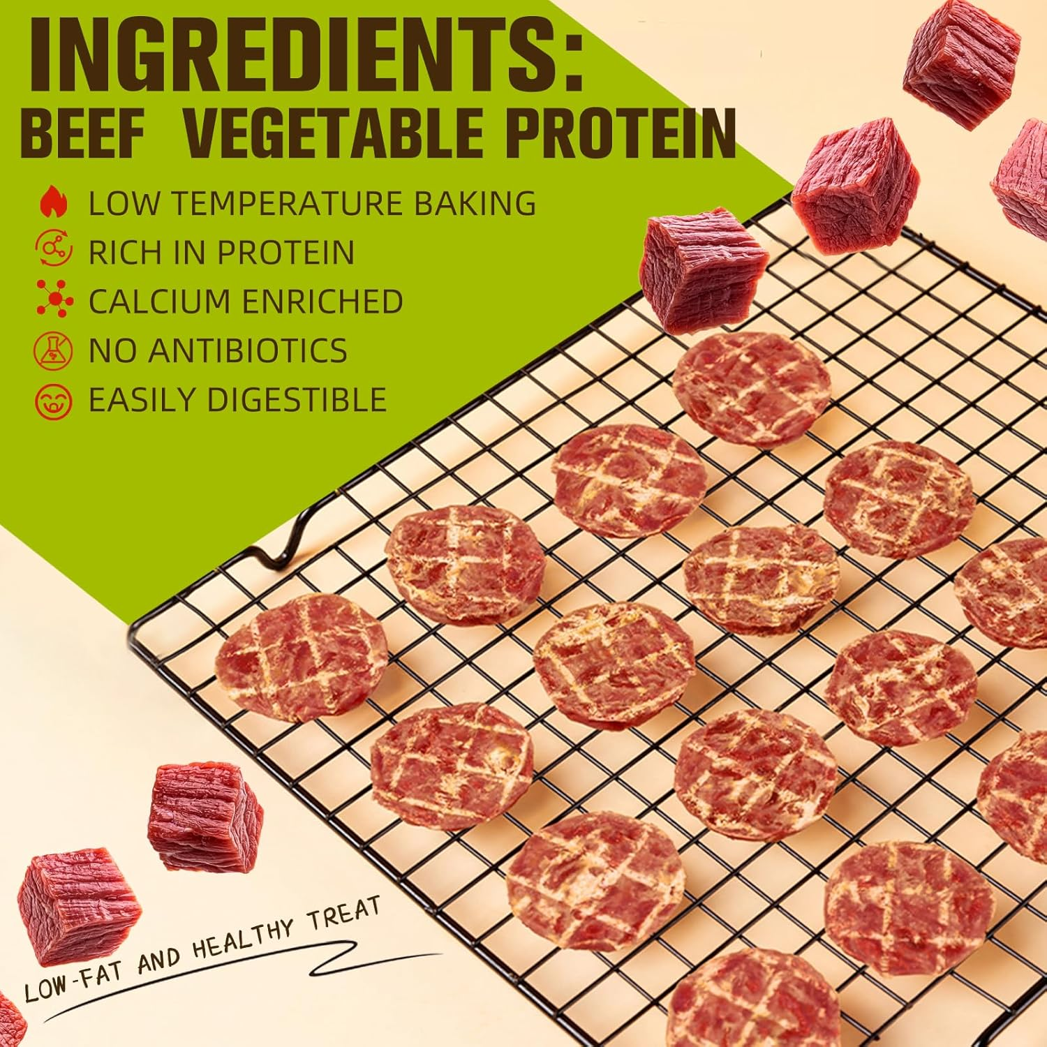 Beef Crisps Crunchy Chips - High Protein, Dog Chew Treats, Beef Flavor Chips Dog Chews for Small/Medium/Large Dogs, Beef Flavor Snack Treats for Dogs image number 6