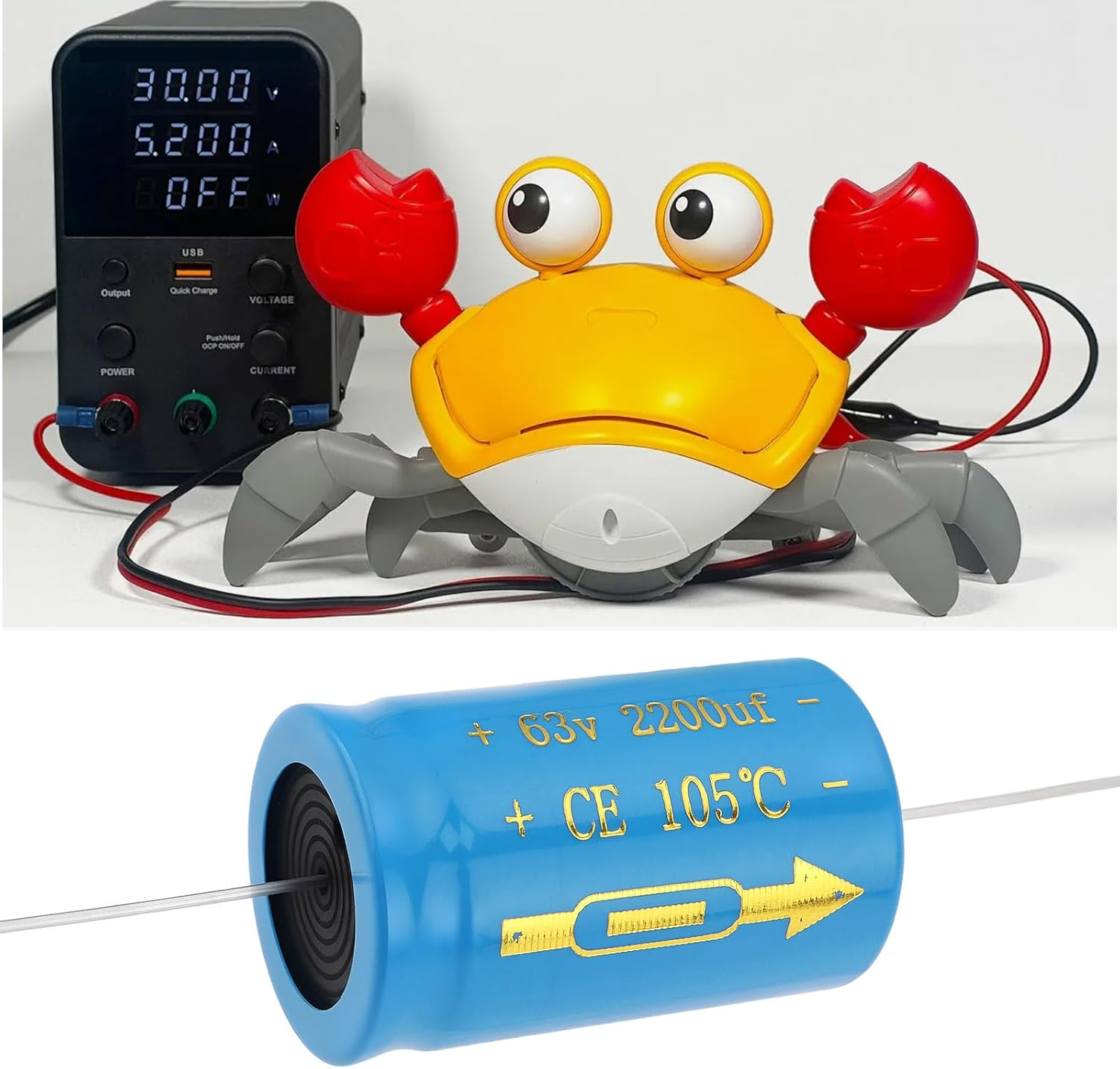 Emagtech 2Pcs Axial Electrolytic Capacitor 2200UF 63V for Host Air Conditioner 22X36Mm image number 3