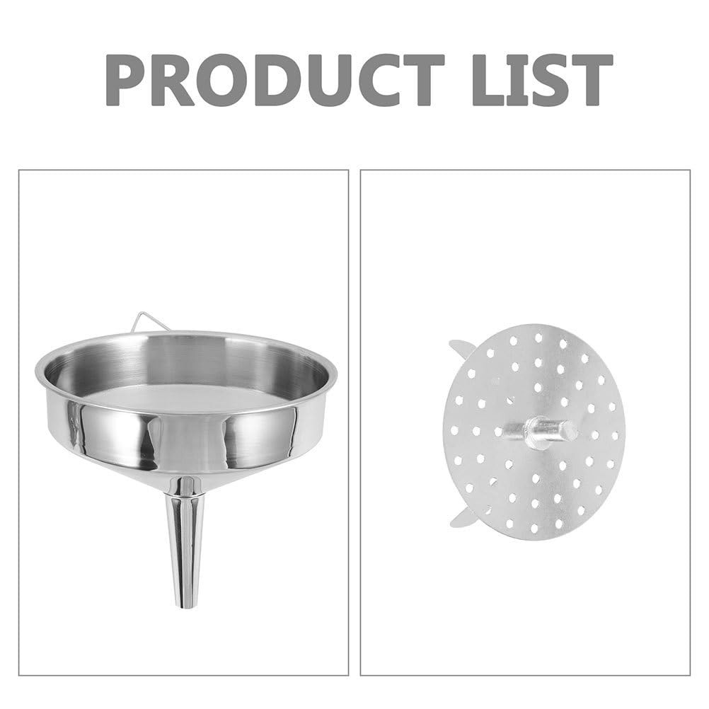 Gatuida Super Large Stainless Steel Large Funnel for Cooking Oil and Transmission Liquid and Powder Food Grade Metal Kitchen Funnels image number 6