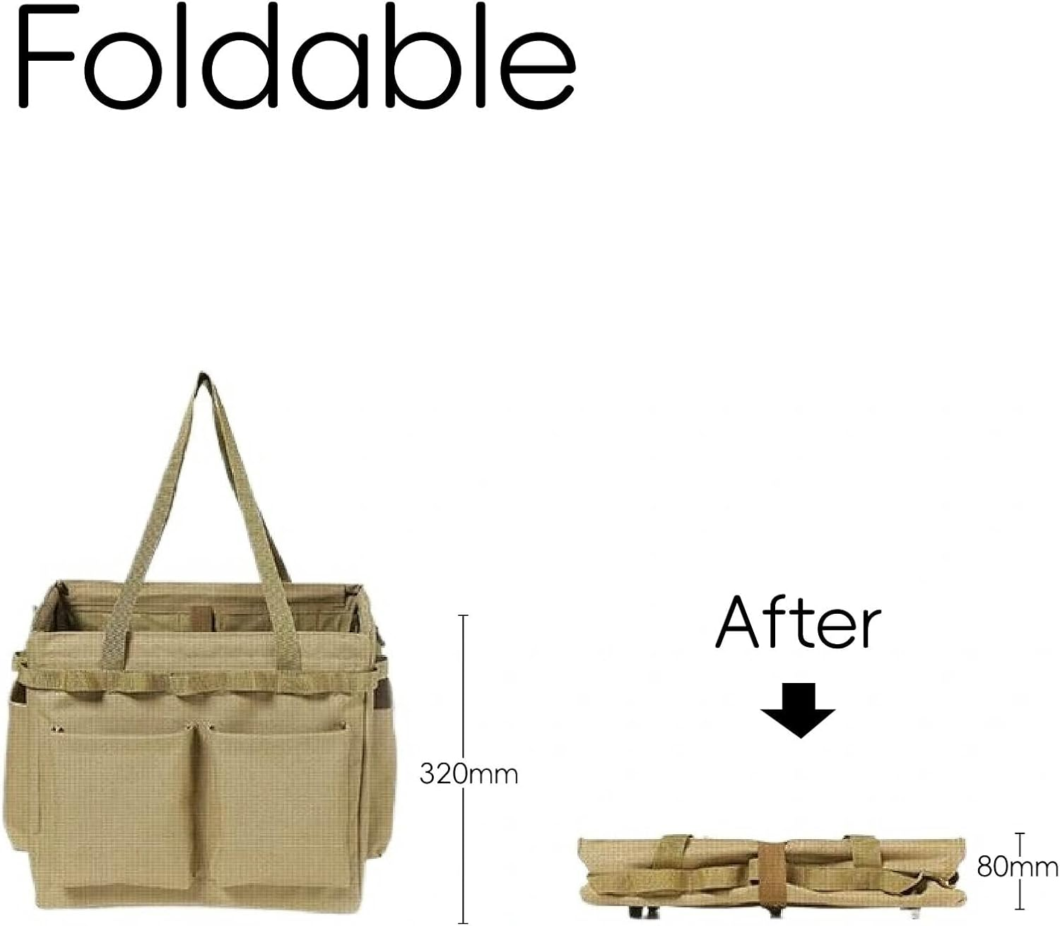 Garden Tote, Picnic Bag Large Capacity Multi Pocket Outdoor Storage Tote Bag, Waterproof Gardening & Camping Tool Kits Holder, Portable & Foldable Garden Tool Organizer image number 4