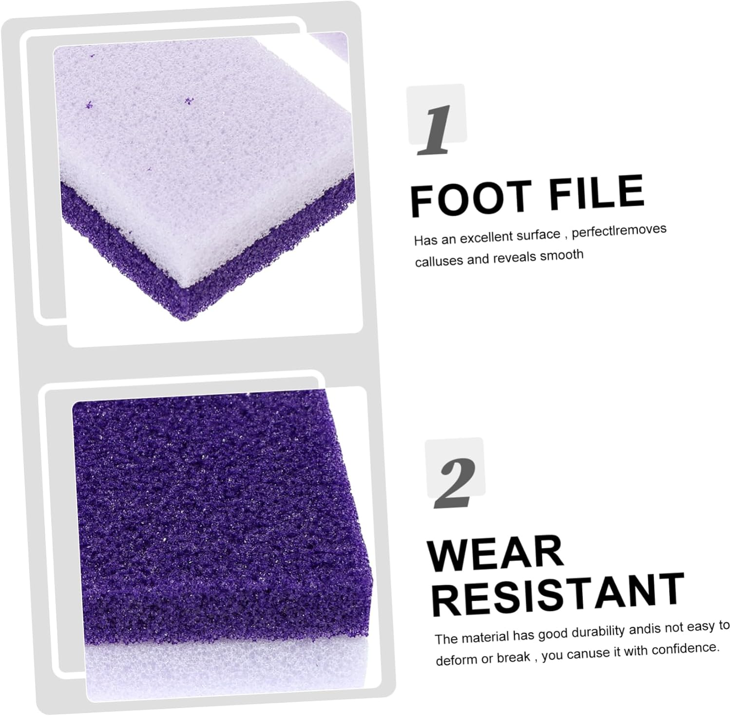 SHERCHPRY 2Pcs Pumice Stone Foot Care Exfoliator Tool Callus Remover Dead Skin Scrubber for Smooth Feet Portable Purple