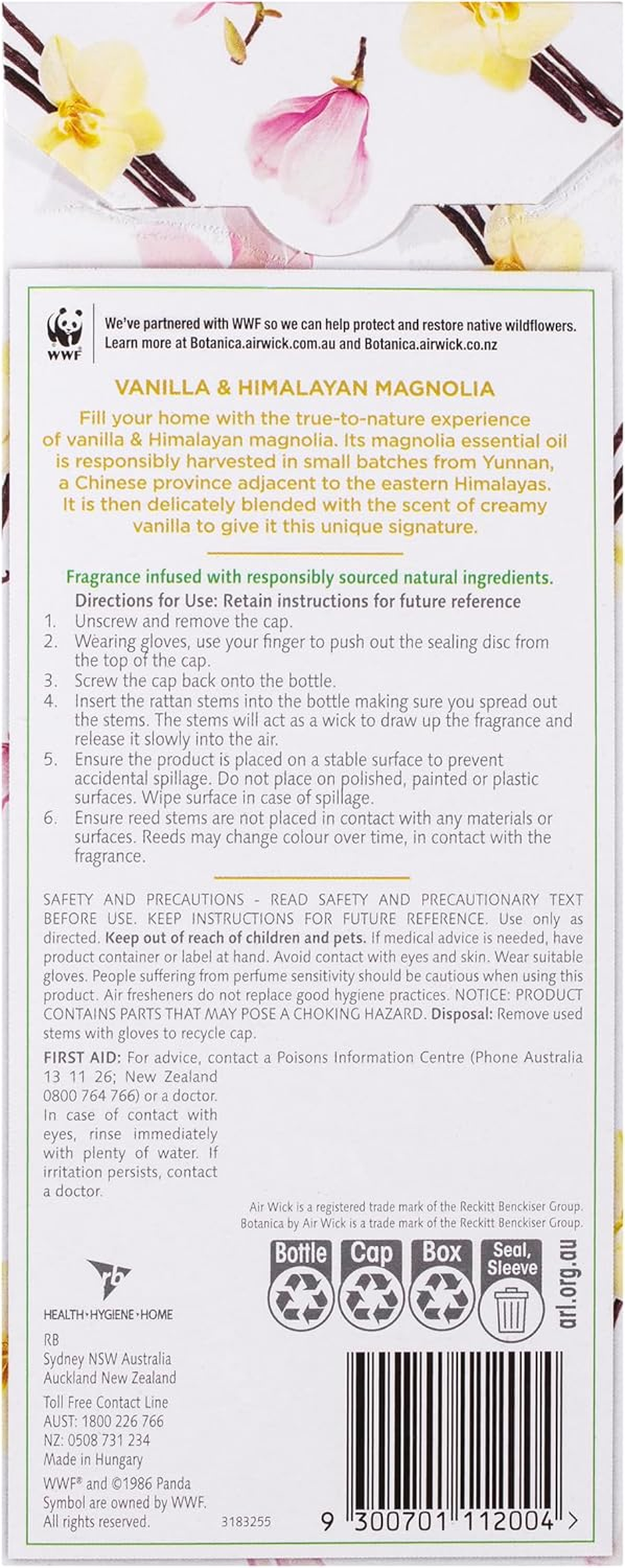 Air Wick Botanica Reed Diffuser, Vanilla and Himalayan Magnolia, 80Ml (Pack of 5) image number 2