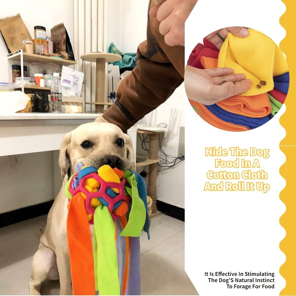Dog Snuffle Ball Toy,Dog Interactive Puzzle Toys Dog Toys for Slow Feeder Training Dog Chew Toys for Encourage Natural Foraging Skills (A) image number 2