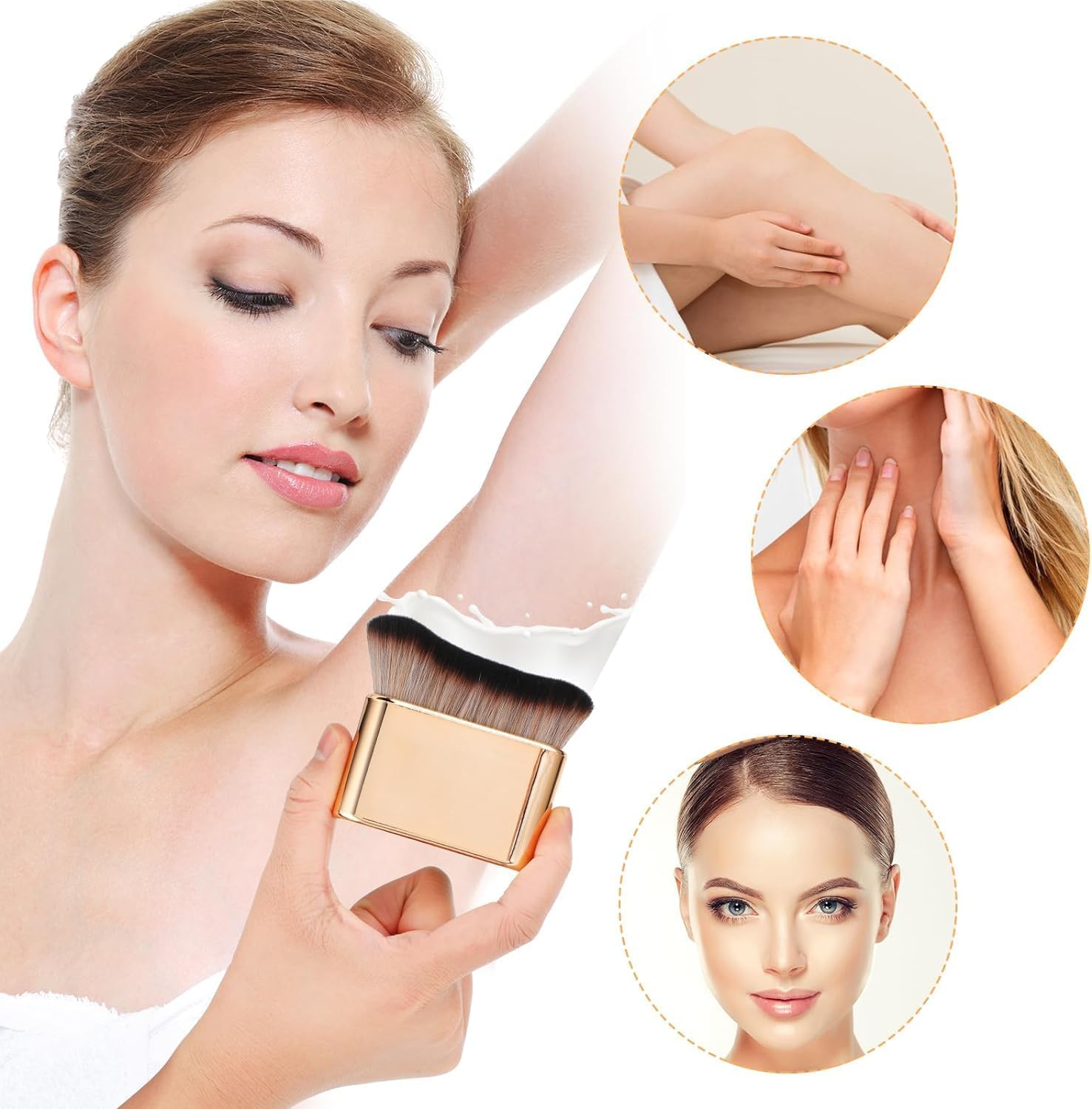 Body Tanning Brush Siren Makeup Brush,2Pcs Siren Makeup Brush Siren Foundation Brush,Self Tanning Brush Body Makeup Brush Self Tanner Body Face Blending Brush,Self Tan Brush Self Tanning Brush,Color A image number 1