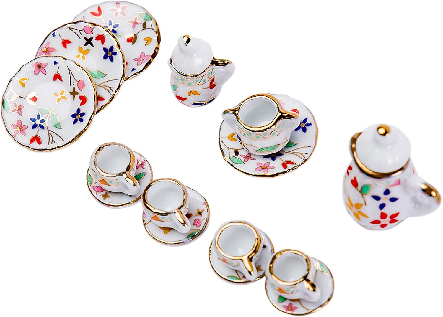 Miniature Dollhouse Accessories 1:12 Miniatures Stuff Realistic Mini Tableware Tea Cup Set DIY Decor Ornament for Miniature Dollhouse Kitchen Party Kit image number 2