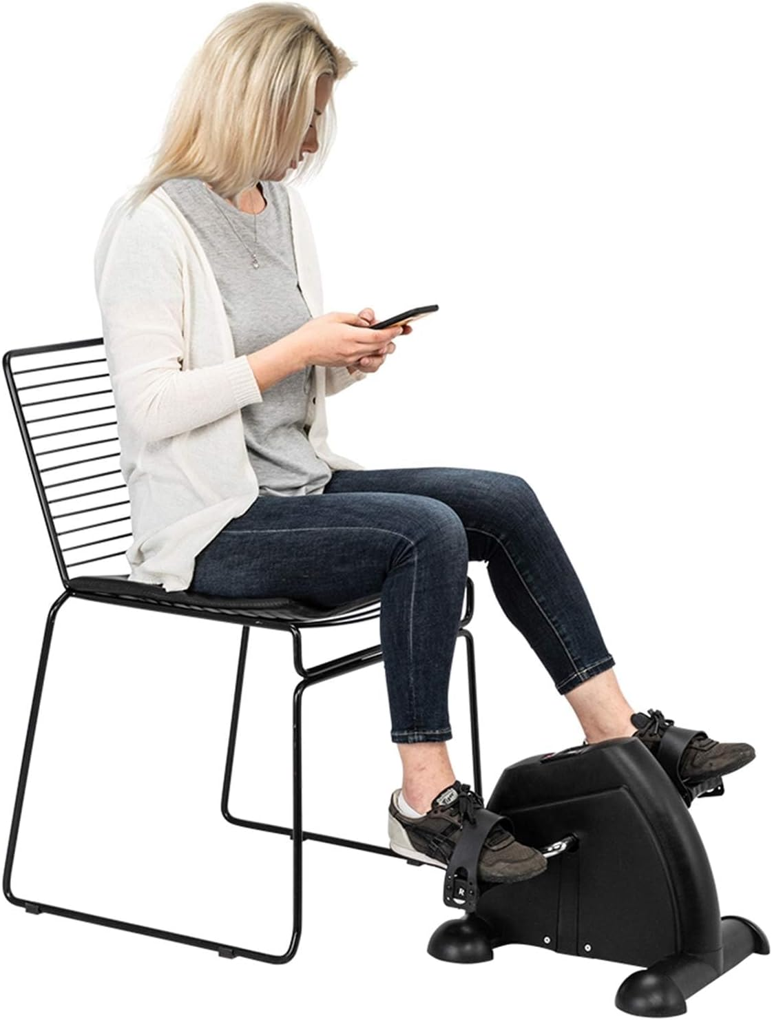 Mini Exercise Bike, under Desk Bike Pedal Exerciser Portable Foot Cycle Arm & Leg Peddler Machine with LCD Screen Displays, for Home, Office, Elderly, Physical Therapy, Calorie Burn image number 1