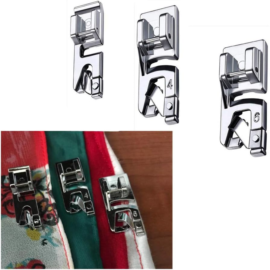 Windman 3 Sizes Rolled Hem Foot 3 Mm, 4 Mm, 6 Mm Hemmer Foot for Singer Brother Hem Foot Low Shank Machine Sewing Foot Hemmer image number 6