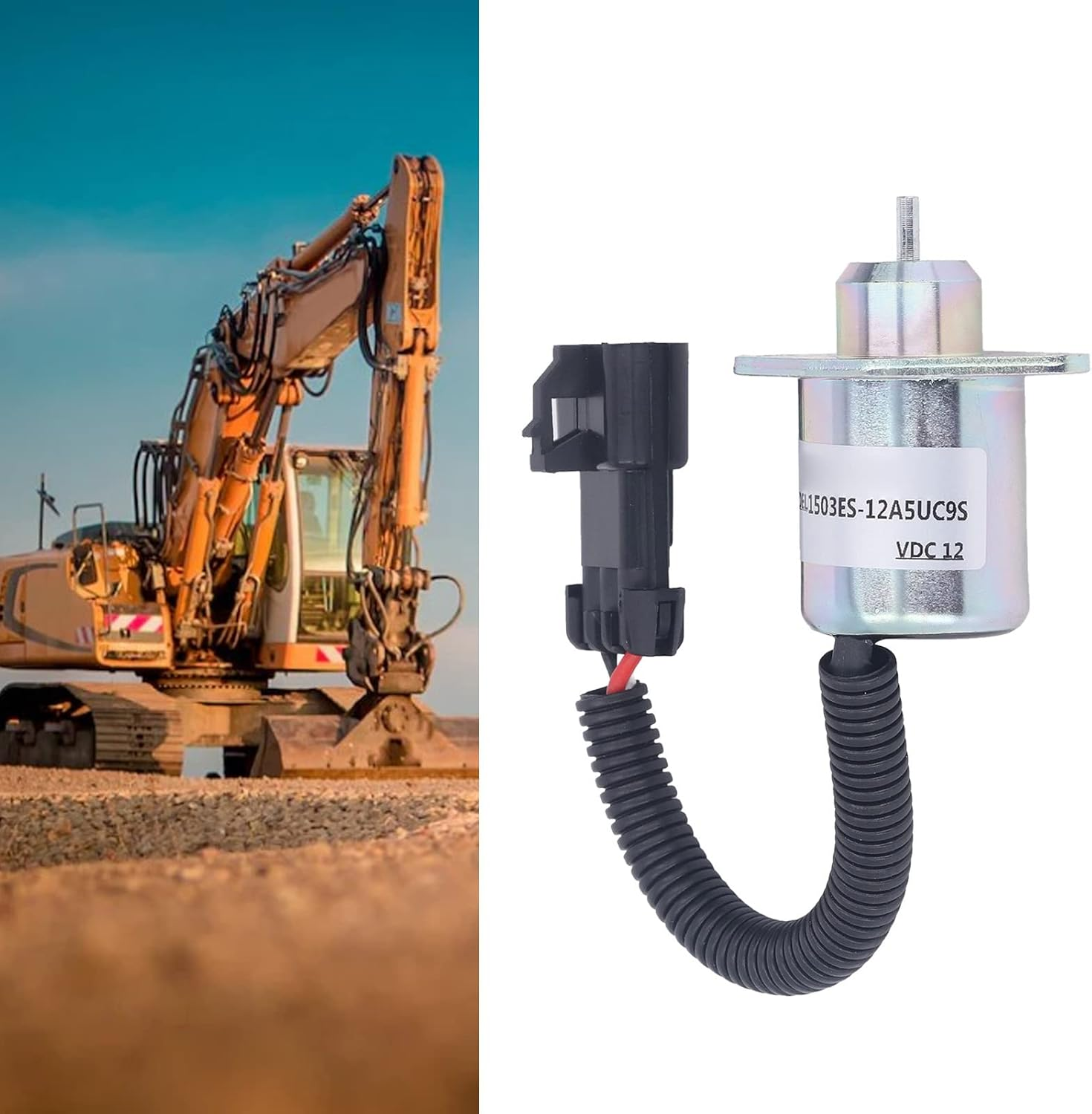 DC12V Fuel Booster Solenoid Valve for D1505 V1505 - Precision Machined Stainless Steel Solenoid Valve, Fits and Agricultural Machinery