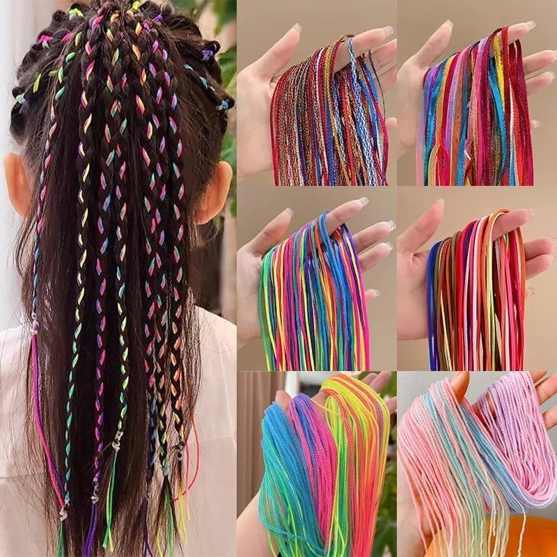 32 Pieces Colored Hair Bobbles for Braids Gradient Hair Ties Hair Bobbles Hair Accessories for Women and Girls image number 3
