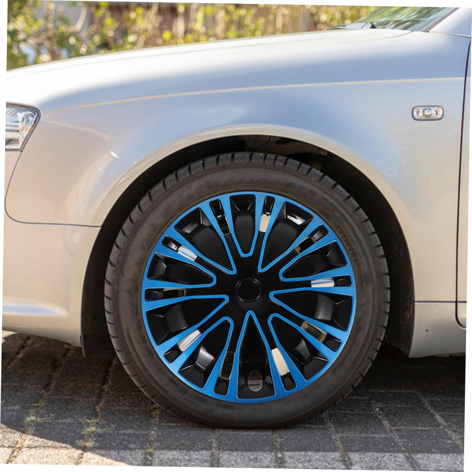 Parliky 15 Inch Blue-Black Automotive Hub Caps Decorative Wheel Hub Covers Universal Car Rim Covers for Vehicle Wheels