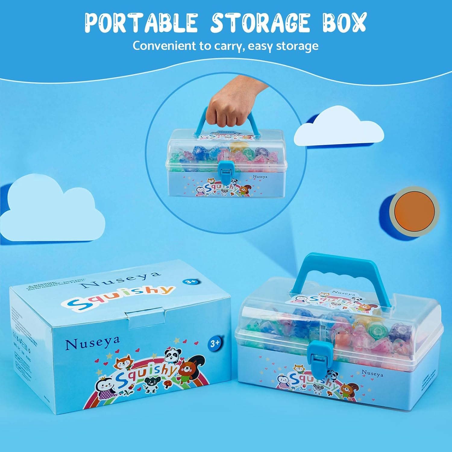 42 PCS Squishy Fidget Toys Sensory Stress Ball Bulk Pack Squeeze Party Favor Giveaways Idea with Delicate Box Individually Packaged No Duplicates image number 3