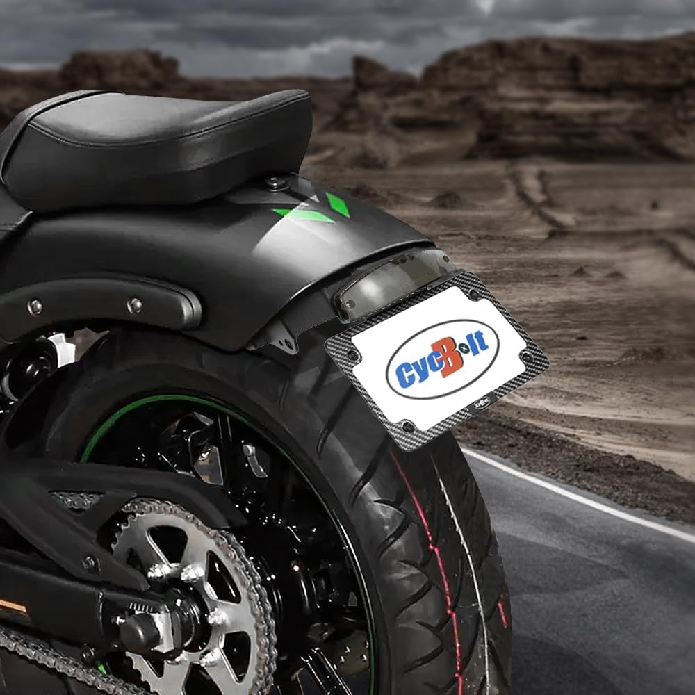 Fender Eliminator Fit for Vulcan Caf&eacute; 2025-2018 Tail Tidy Vulcan S Cafe ABS 2025-2016 Vulcan S License Plate Bracket Holder Mount Fit with Turn Signals Tail Light image number 3