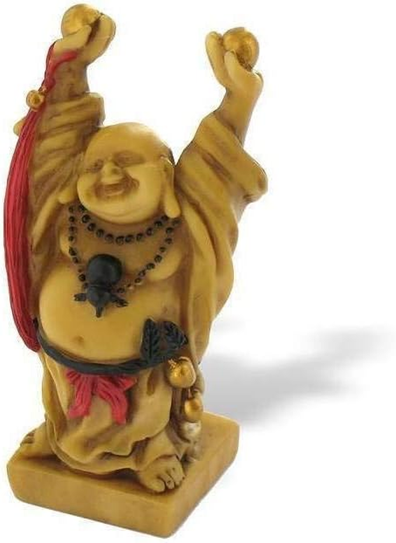Lachineuse - Set of 6 Laughing Buddha Statuettes - Small Buddha Figures - Health, Wealth, Wisdom, Happiness - Feng Shui Lucky Charm Home Decoration - Gift Idea Zen Decoration Asia