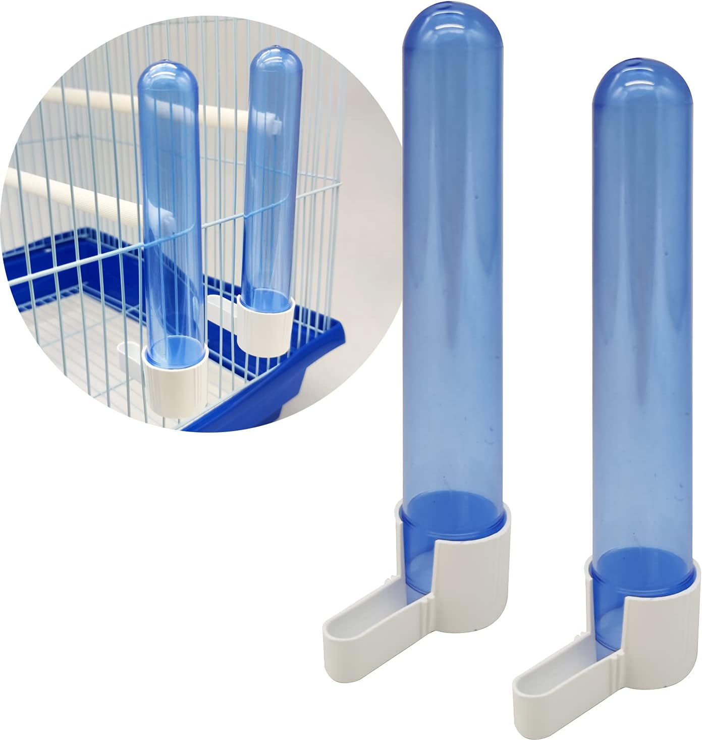 BPS Pack of 2 BPS-15403 Feeding Bowl/Water Bottle for Large Cage for Parrot, Rabbit, Size L, Length 13 Cm