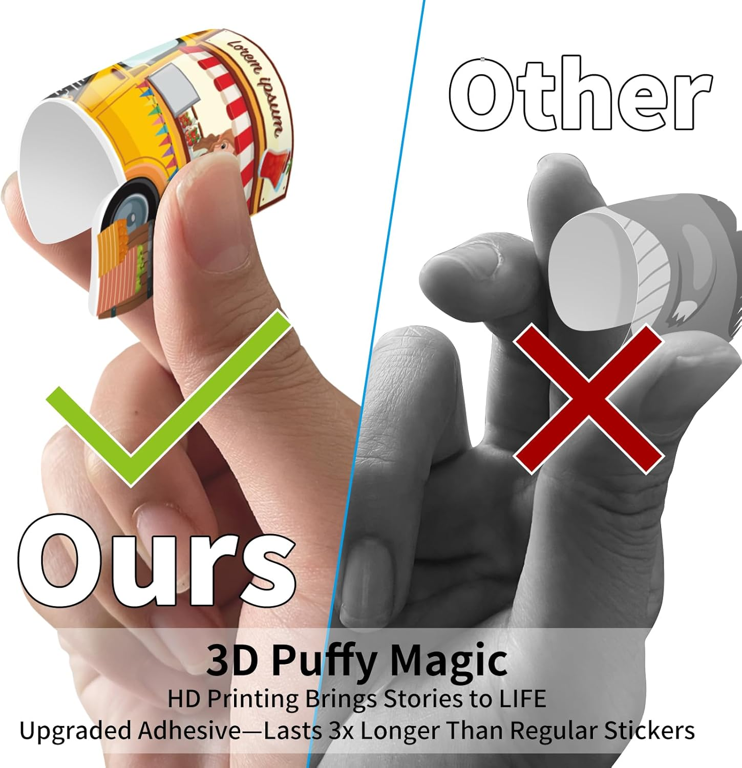 6 Pack Reusable Puffy Sticker Book for Kids 2-4, Reusable Sticker Pad, Includes 6 Themes Dinosaurs,Construction Site, Forest World, Insects, Busy Town, Cute Pet, Sticker for Toddlers 1-3