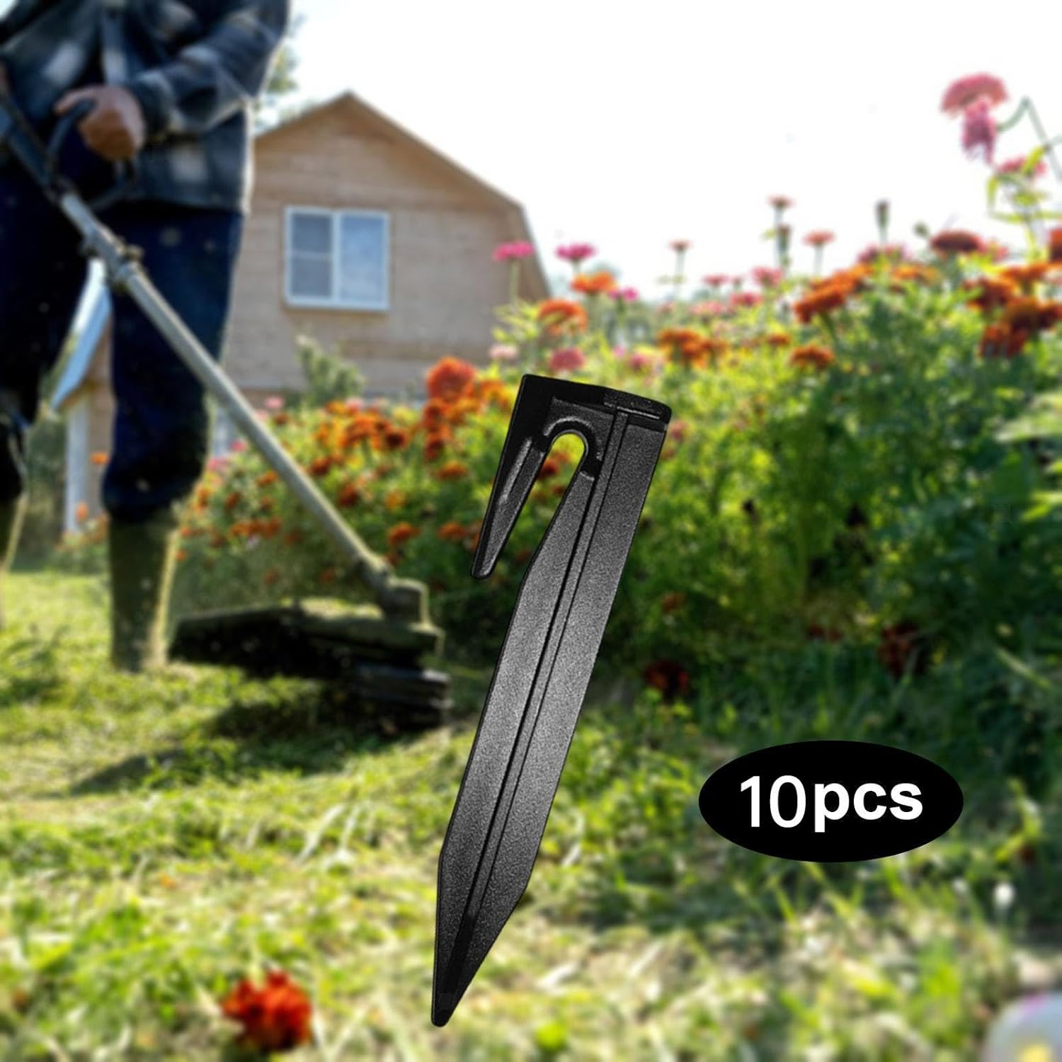 10 Pcs 8.5Cm Outdoor Lawn Mower Boundary Line Signal Line Press Line Nails - Durable Plastic Ground Pegs for Gardening & Landscaping - Green image number 5