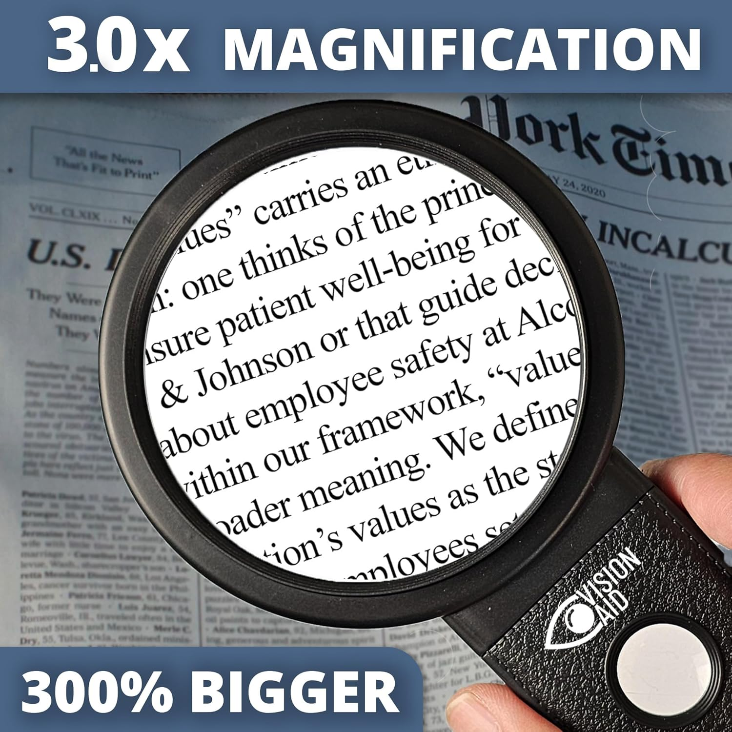 Vision Aid 30X Hands-Free Magnifying Glass with Ultra Bright 36 LED Light and a Storage Case | Magnifier Loupe for Jewelry Hobby Crafts Reading (USB Rechargeable - Deluxe Edition) image number 3