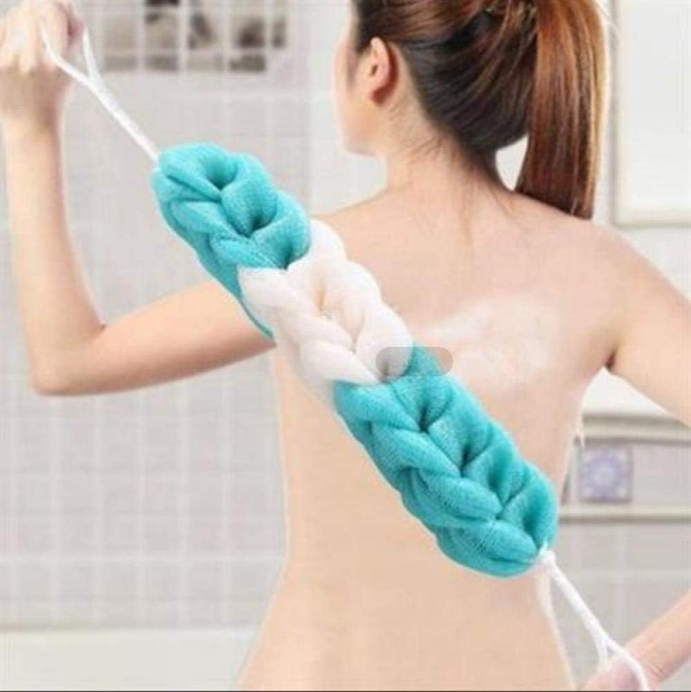 Body Brush Massage Brush 3Pcs Scrubber Bath Shower Mesh Sponge Exfoliating Body Scrub Stretch Braided Loofah with Rope Handles Long Sponge Shower Wash Brush image number 1