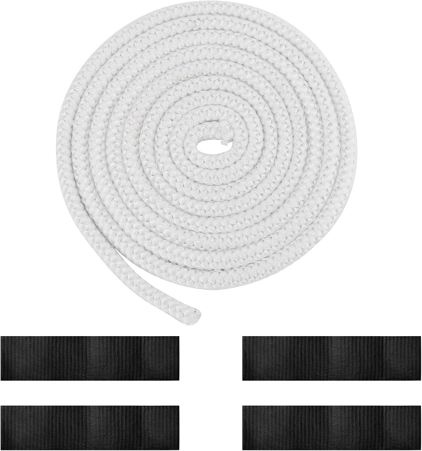 Fireplace Seal Rope, 0.39Inx9.84Ft Graphite Impregnated Fiberglass Rope Seal Gasket Replacement Wood Stove Door Gasket for Fireplaces Stoves Wood Burning (White) image number 4