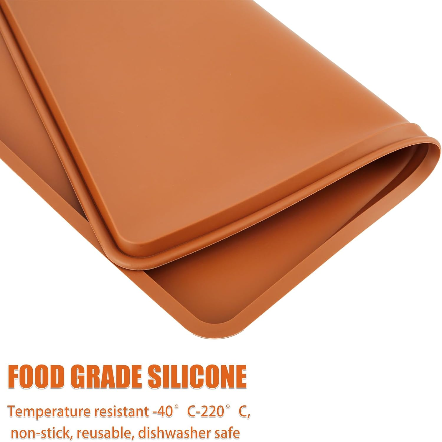 4Pcs / 6Pcs Silicone Tray Liner,Dryer Mat,Silicone Tray Mat,Silicone Fruit Leather Trays,Fruit Leather Tray,Non Stick Silicone Dehydrator Mats for Fruits Meat Vegetables (4Pcs / Set) image number 1