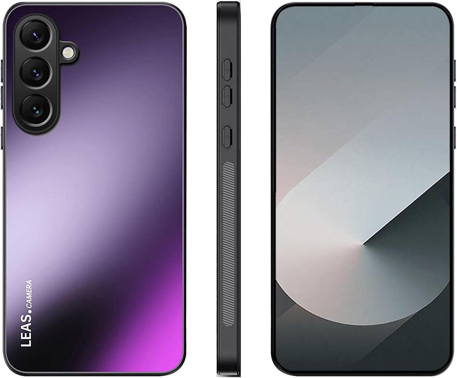 ILING Matte Case for Samsung Galaxy S25 FE 5G with Camera Protection, Shockproof Anti-Fingerprint Protective Case, Shiny Gold Matte Back Plate Mobile Phone Case, Purple