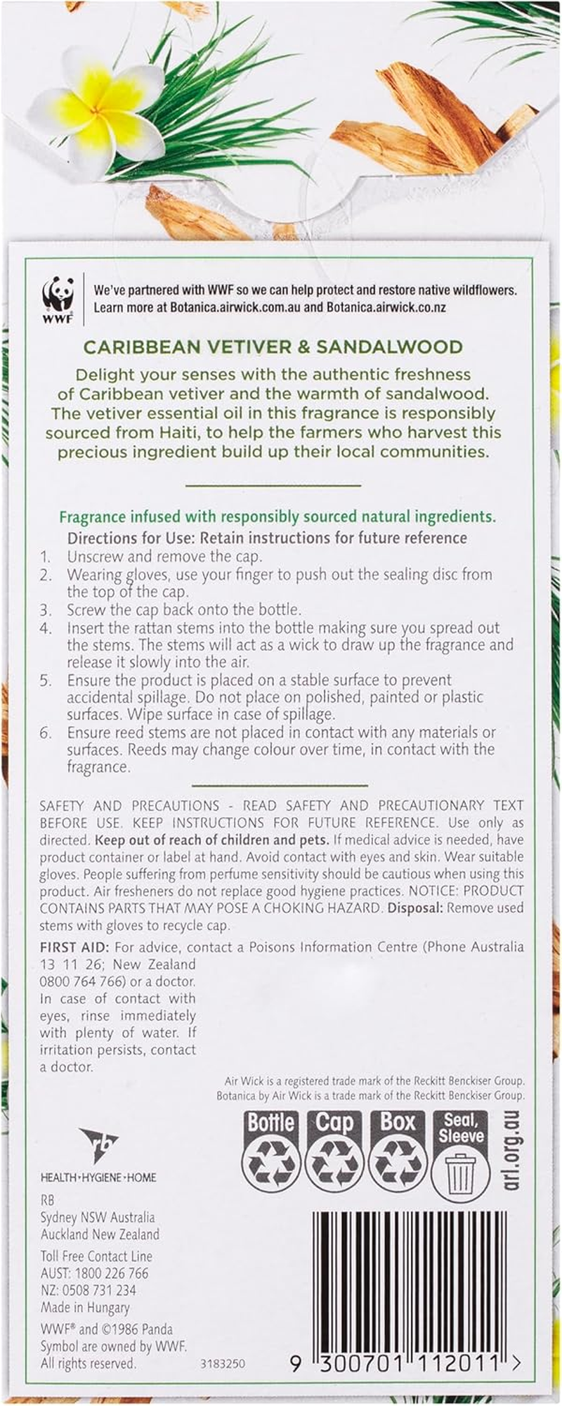 Air Wick Botanica Reed Diffuser, Caribbean Vetiver and Sandalwood, 80Ml (Pack of 5) image number 4