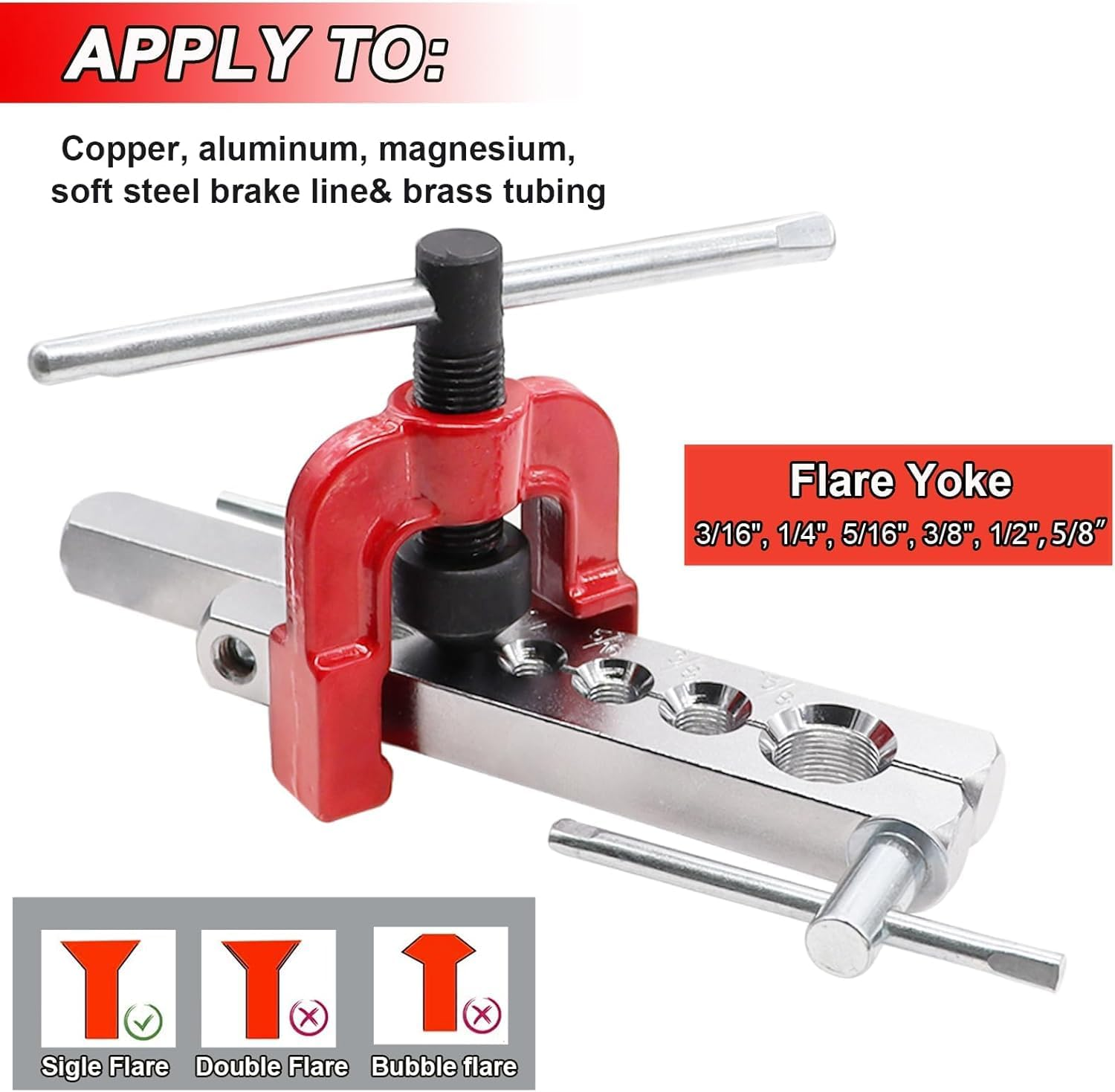 26Pack 3/16 Inch Brake Line Kit Include 25 FT Zinc-Plated Brake Lines with Fitting(16Pcs Fittings,2Pcs Union+4Pcs Nut) Brake Line Bender,Single Flare Tool,Cutter 3/16 Inch Brake Line Kit (26) image number 4