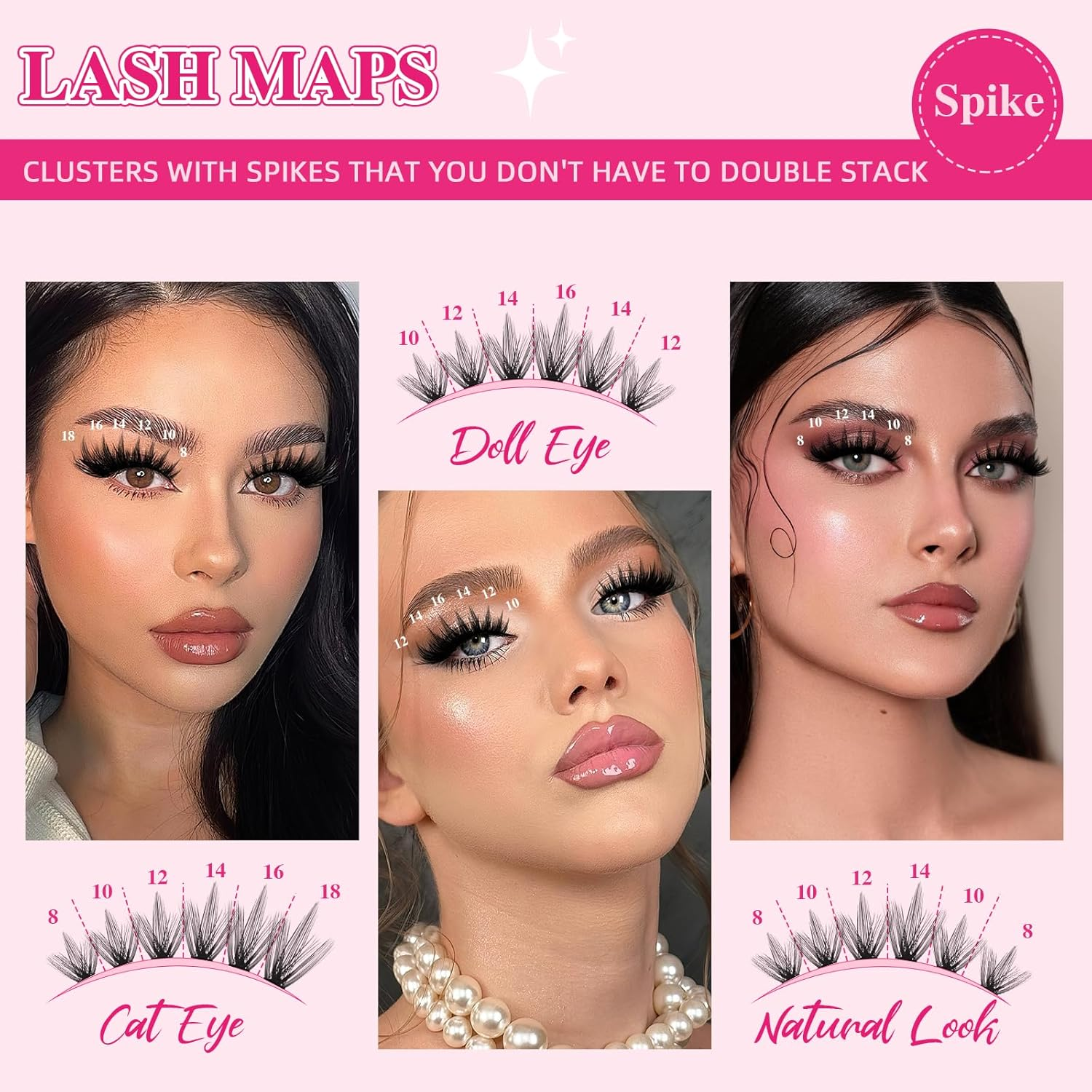 PROLASHBEAUTY Spiky Lash Clusters Manga Lash Clusters Kit C-Curl 80D 100D(C-80D+100D, 8-18Mix) image number 1