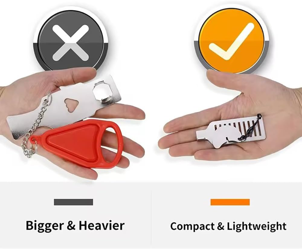 2Pcs Portable Door Lock, Stainless Steel Travel Door Lock, Security Privacy Door Locks Devices, Sturdy Punch-Free Hotel Door Lock, Heavy Duty Door Locker for Hotel School Dorm Apartment Safety image number 5