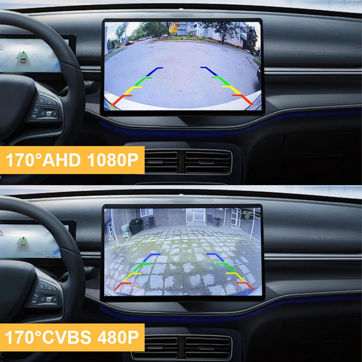 Backup Camera, External Backup Camera for Car, AHD 1080P Metal 170 Degree Wide Angle Rearview Reversing Camera, Reverse Rear View Camera for Car Vehicle SUV RV image number 2