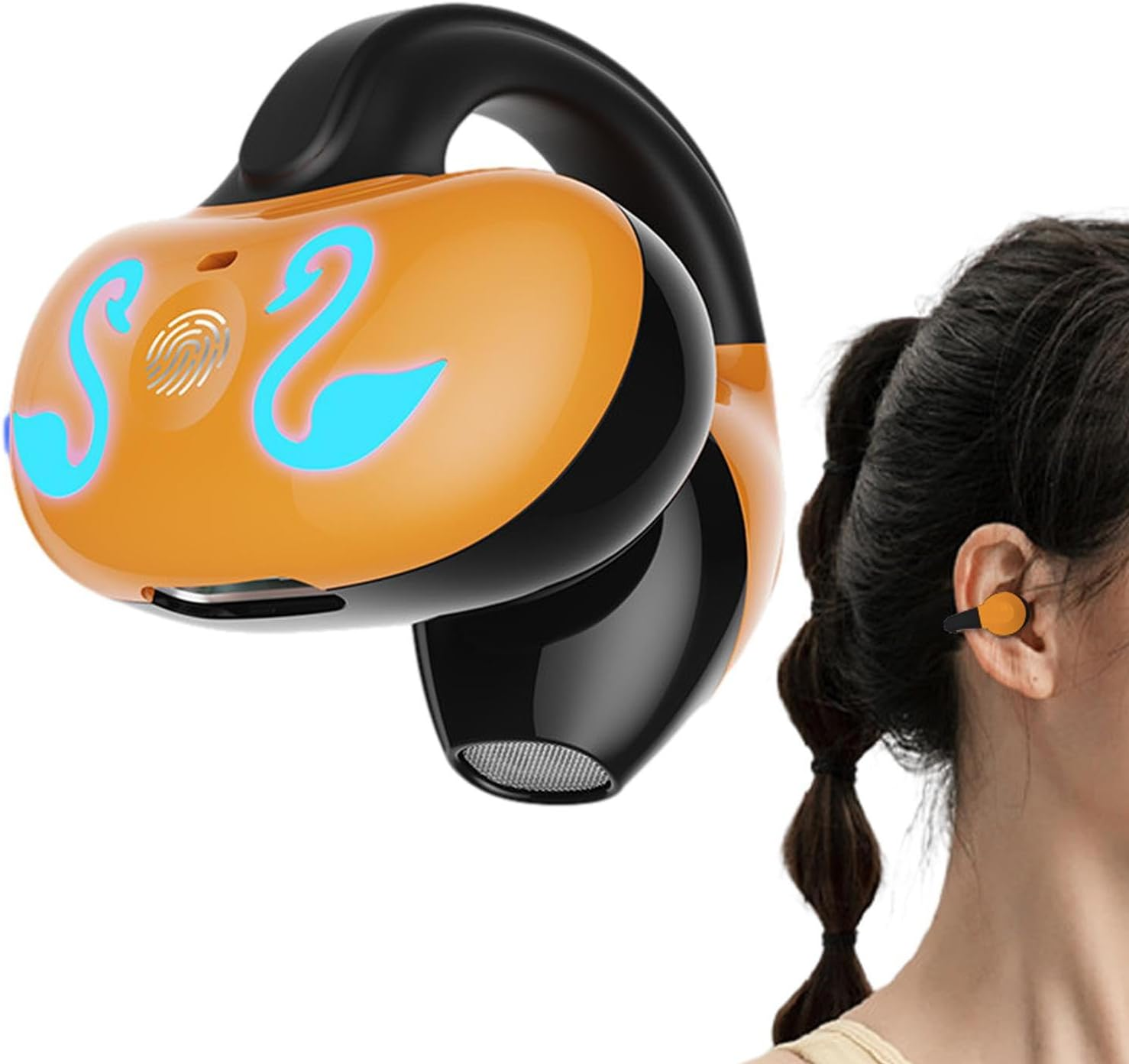 Wireless Ear Clip Headphones - Open Ear Wireless, Bone Conduction Gym Headphones, 5.3 Sports Headphones | 10 Hours Music Playtime, Wireless Sound for Smartphone, Laptop, Trucker, Outdoor Exercise