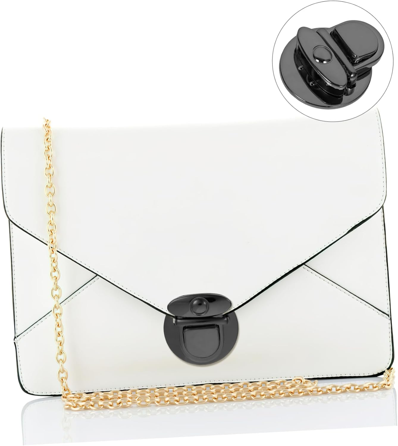 STOBOK 10Pcs Iron round Press Bag Buckle Locks DIY Handbag Accessories Gun Black 4.7Cm Wide Suitable for Bag Hardware and Repairs - Black image number 2