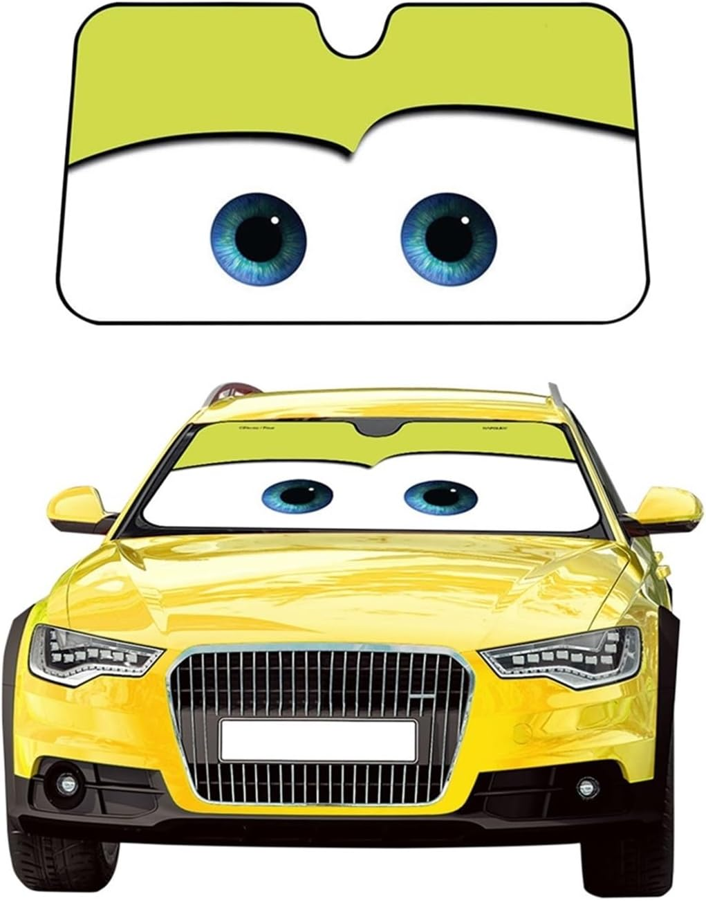 Car Colors Eyes Heated Windshield Sunshade Car Window Windscreen Cover Sun Shade Auto Sun Visor Car-Covers Car Solar Protection (Color : Grey) - Black image number 3