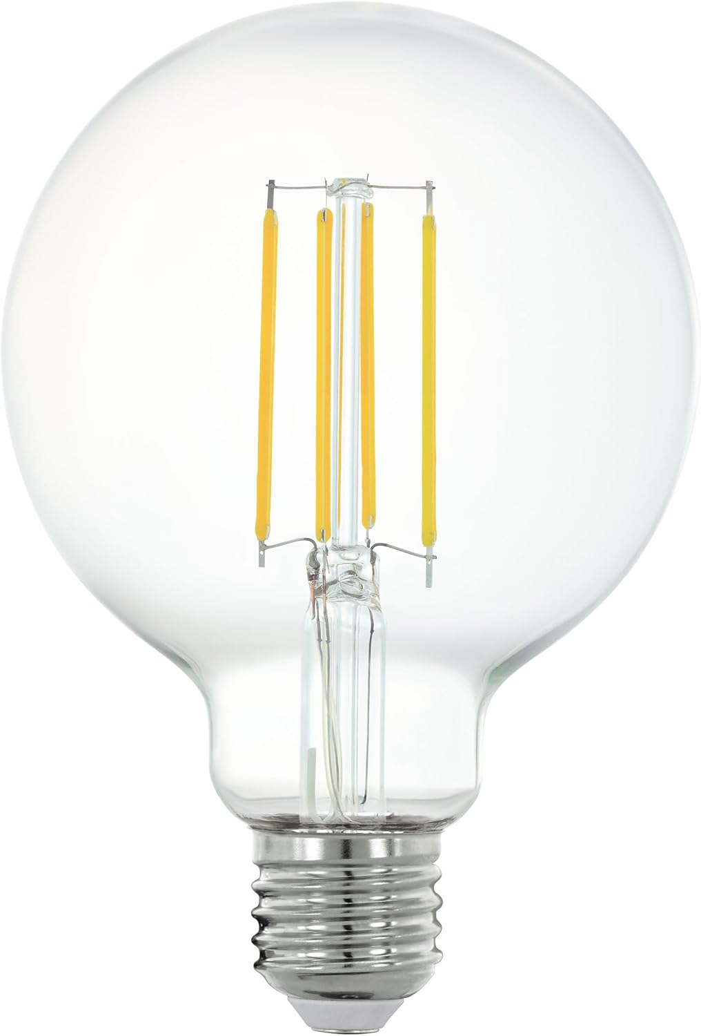EGLO Connect.Z Smart Home E27 LED Filament Light Bulb, G95, Zigbee, App and Voice Control, Dimmable, Warm White, 806 Lumen, 6 Watt, Vintage Lightbulb Transparent image number 4