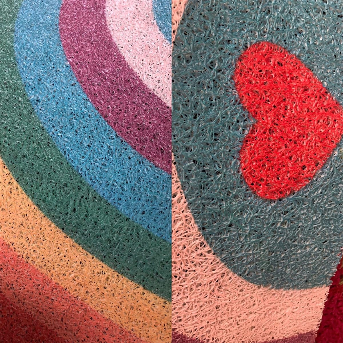 Creative Semi Circular Area Rug anti Slip Door Mat Rainbow Floor Mats Bedroom Carpet Rugs Entrance Doormat Anti-Slip Mats Rubber Backing, Durable & Washable (40&times;80Cm) image number 4