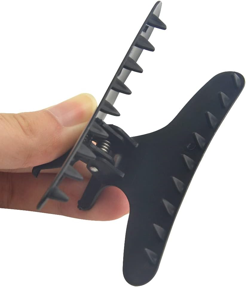 WMYCONGCONG 24 PCS Large Butterfly Hair Clamp Women Hair Clips for Styling Sectioning Hair Claw Clips Clamps Styling Cutting Coloring Pro Hair Clips, Black and White image number 2