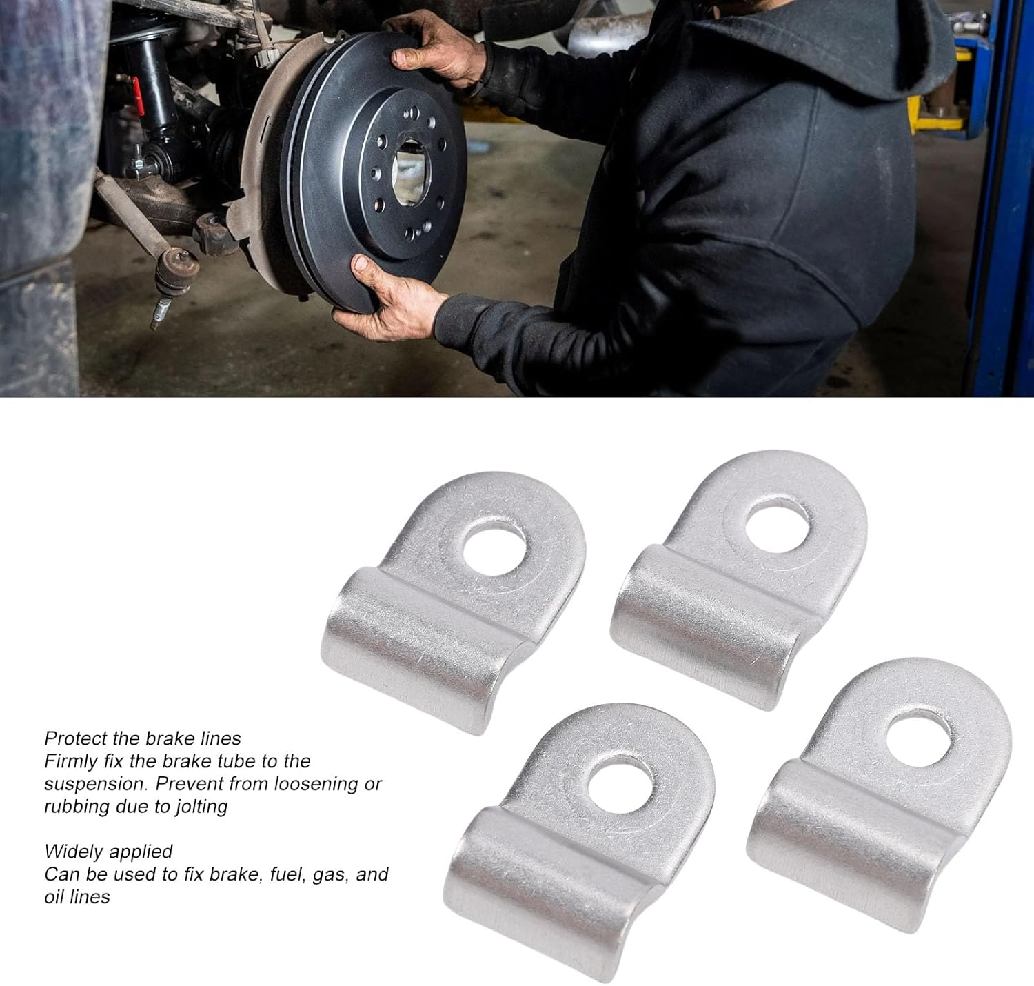 48Pcs 3/16In Stainless Steel Brake Line Clamp Screw Street Roding Truck Buggy with Screws Replacement for Street Roding Truck, Automotive Replacement Brake Hydraulic Parts image number 3