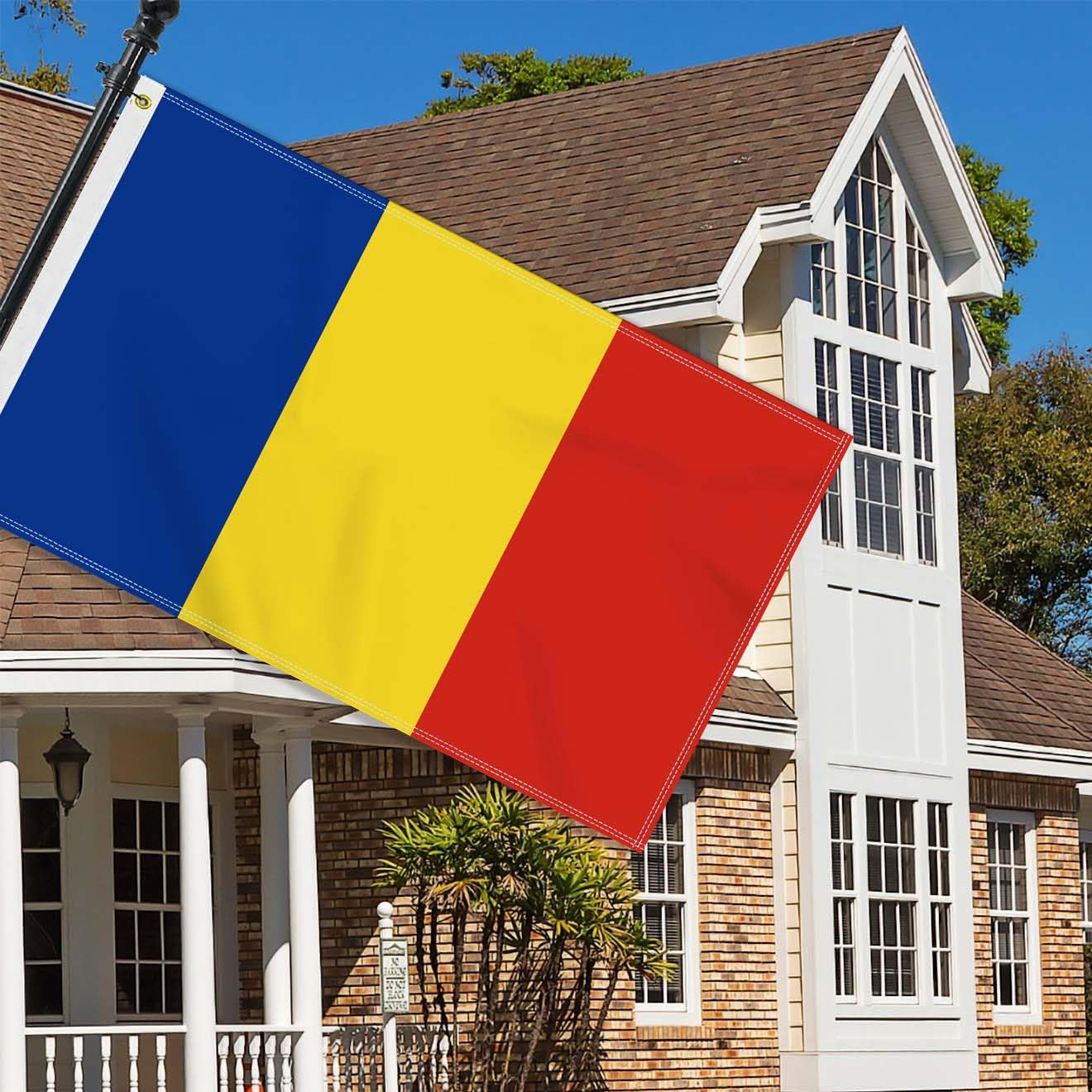 Large 3&times;5 FT Romania Flag, Big Romanian100D National Outdoor Banner,Decorgarden with Brass Gromment image number 3