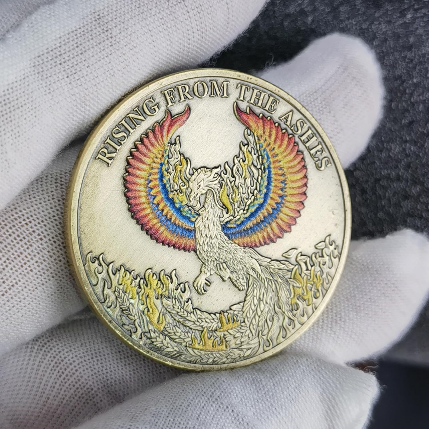 Phoenix Rising Lucky Coin Serenity Prayer Sobriety Coin Sober Gifts for Men or Women Addiction Recovery AA Medallion image number 5